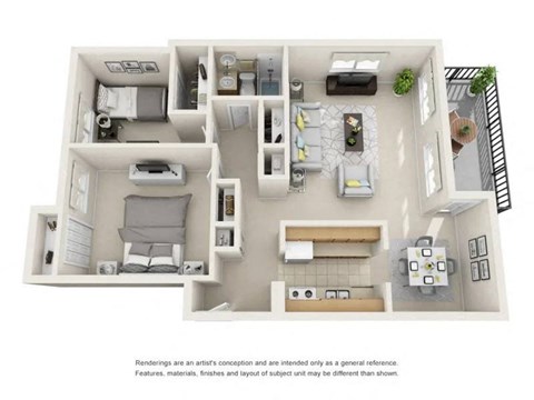 a house is shown with a balcony and a living room